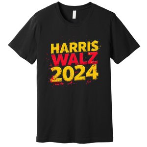 Harris Walz 2024 Typography Vibrant Dynamic Premium T-Shirt