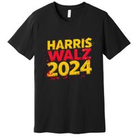 Harris Walz 2024 Typography Vibrant Dynamic Premium T-Shirt