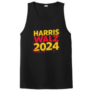 Harris Walz 2024 Typography Vibrant Dynamic PosiCharge Competitor Tank