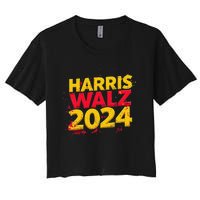 Harris Walz 2024 Typography Vibrant Dynamic Women's Crop Top Tee