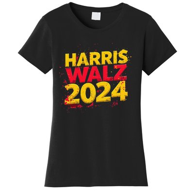 Harris Walz 2024 Typography Vibrant Dynamic Women's T-Shirt