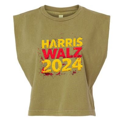 Harris Walz 2024 Typography Vibrant Dynamic Garment-Dyed Women's Muscle Tee