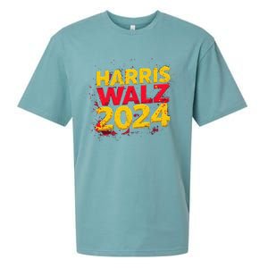 Harris Walz 2024 Typography Vibrant Dynamic Sueded Cloud Jersey T-Shirt