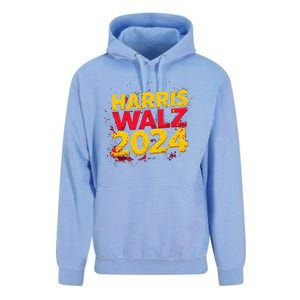 Harris Walz 2024 Typography Vibrant Dynamic Unisex Surf Hoodie