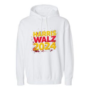 Harris Walz 2024 Typography Vibrant Dynamic Garment-Dyed Fleece Hoodie