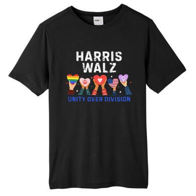 Harris Walz 2024 Unity Over Division Harris Walz 2024 Tall Fusion ChromaSoft Performance T-Shirt