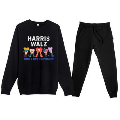 Harris Walz 2024 Unity Over Division Harris Walz 2024 Premium Crewneck Sweatsuit Set