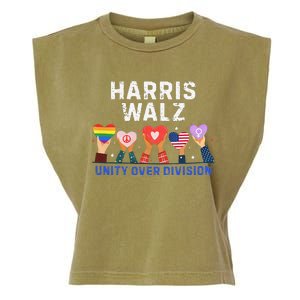 Harris Walz 2024 Unity Over Division Harris Walz 2024 Garment-Dyed Women's Muscle Tee