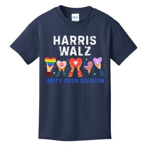 Harris Walz 2024 Unity Over Division Harris Walz 2024 Kids T-Shirt