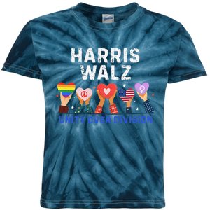 Harris Walz 2024 Unity Over Division Harris Walz 2024 Kids Tie-Dye T-Shirt