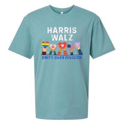 Harris Walz 2024 Unity Over Division Harris Walz 2024 Sueded Cloud Jersey T-Shirt