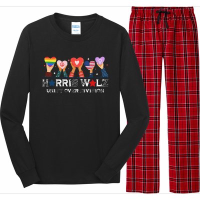 Harris Walz 2024 Unity Over Division Harris Walz 2024 Long Sleeve Pajama Set