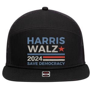 Harris Waltz 2024 Vice President Kamala Harris Tim Walz 2024 7 Panel Mesh Trucker Snapback Hat