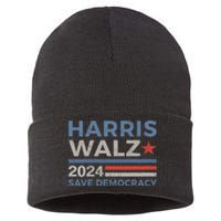 Harris Waltz 2024 Vice President Kamala Harris Tim Walz 2024 Sustainable Knit Beanie