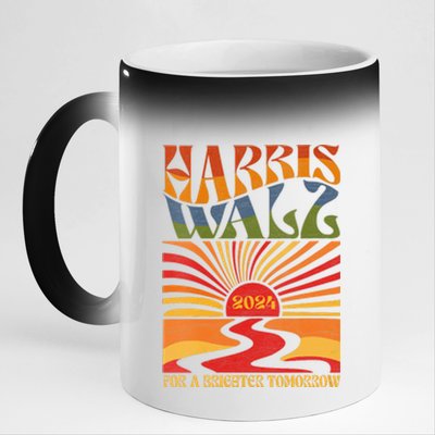 Harris Waltz 2024 For A Brighter Tomorrow Boho Aesthetic 11oz Black Color Changing Mug