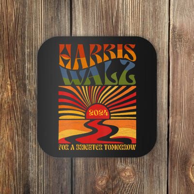 Harris Waltz 2024 For A Brighter Tomorrow Boho Aesthetic Coaster