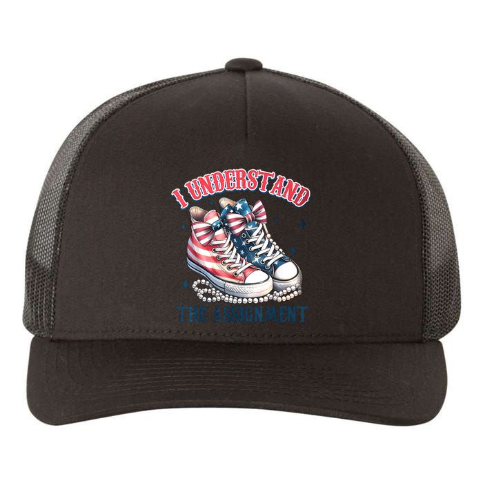 Harris Walz 2024 I Understand The Assignment Chucks And Pearls Gift Yupoong Adult 5-Panel Trucker Hat