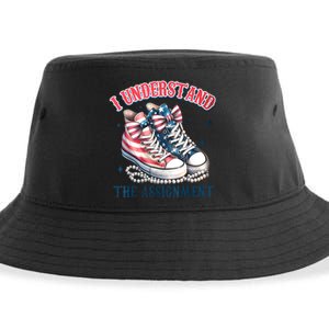 Harris Walz 2024 I Understand The Assignment Chucks And Pearls Gift Sustainable Bucket Hat