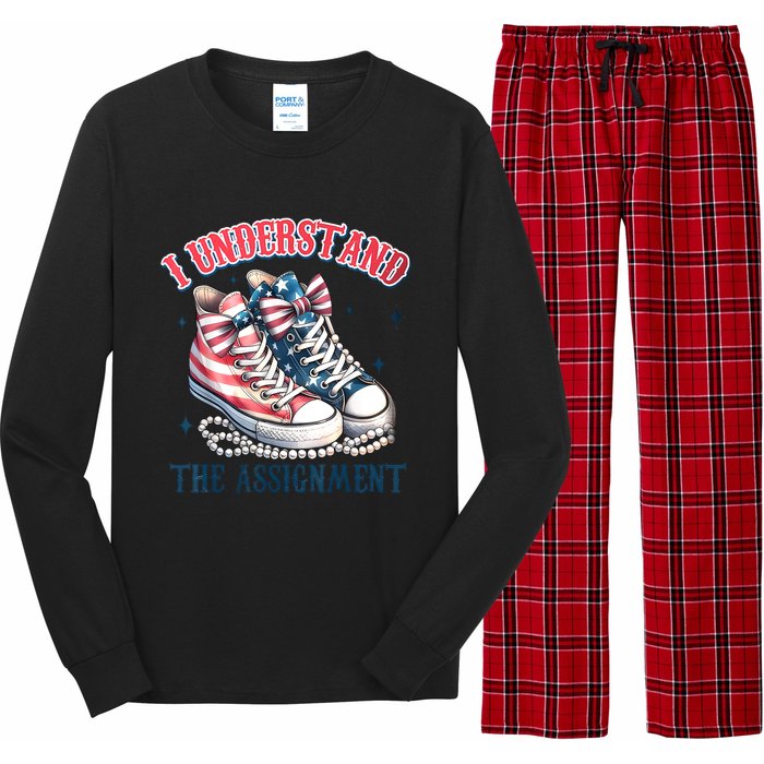 Harris Walz 2024 I Understand The Assignment Chucks And Pearls Gift Long Sleeve Pajama Set