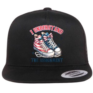 Harris Walz 2024 I Understand The Assignment Chucks And Pearls Gift Flat Bill Trucker Hat