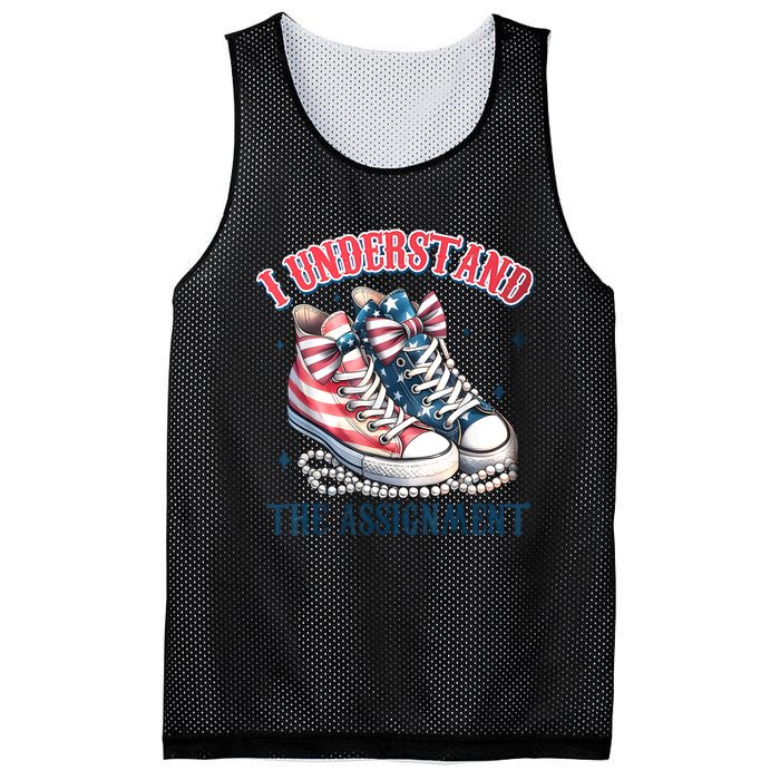 Harris Walz 2024 I Understand The Assignment Chucks And Pearls Gift Mesh Reversible Basketball Jersey Tank