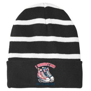 Harris Walz 2024 I Understand The Assignment Chucks And Pearls Gift Striped Beanie with Solid Band