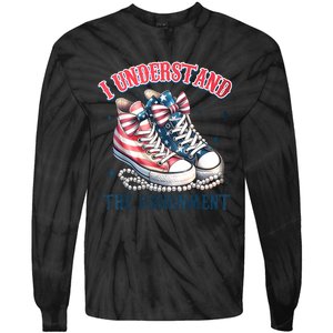 Harris Walz 2024 I Understand The Assignment Chucks And Pearls Gift Tie-Dye Long Sleeve Shirt