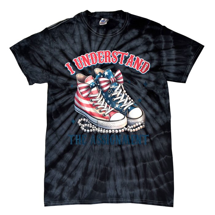 Harris Walz 2024 I Understand The Assignment Chucks And Pearls Gift Tie-Dye T-Shirt