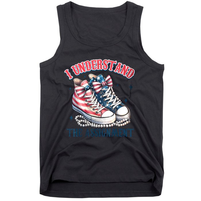 Harris Walz 2024 I Understand The Assignment Chucks And Pearls Gift Tank Top