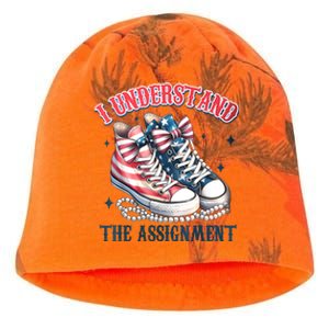 Harris Walz 2024 I Understand The Assignment Chucks And Pearls Gift Kati - Camo Knit Beanie