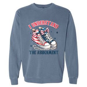 Harris Walz 2024 I Understand The Assignment Chucks And Pearls Gift Garment-Dyed Sweatshirt