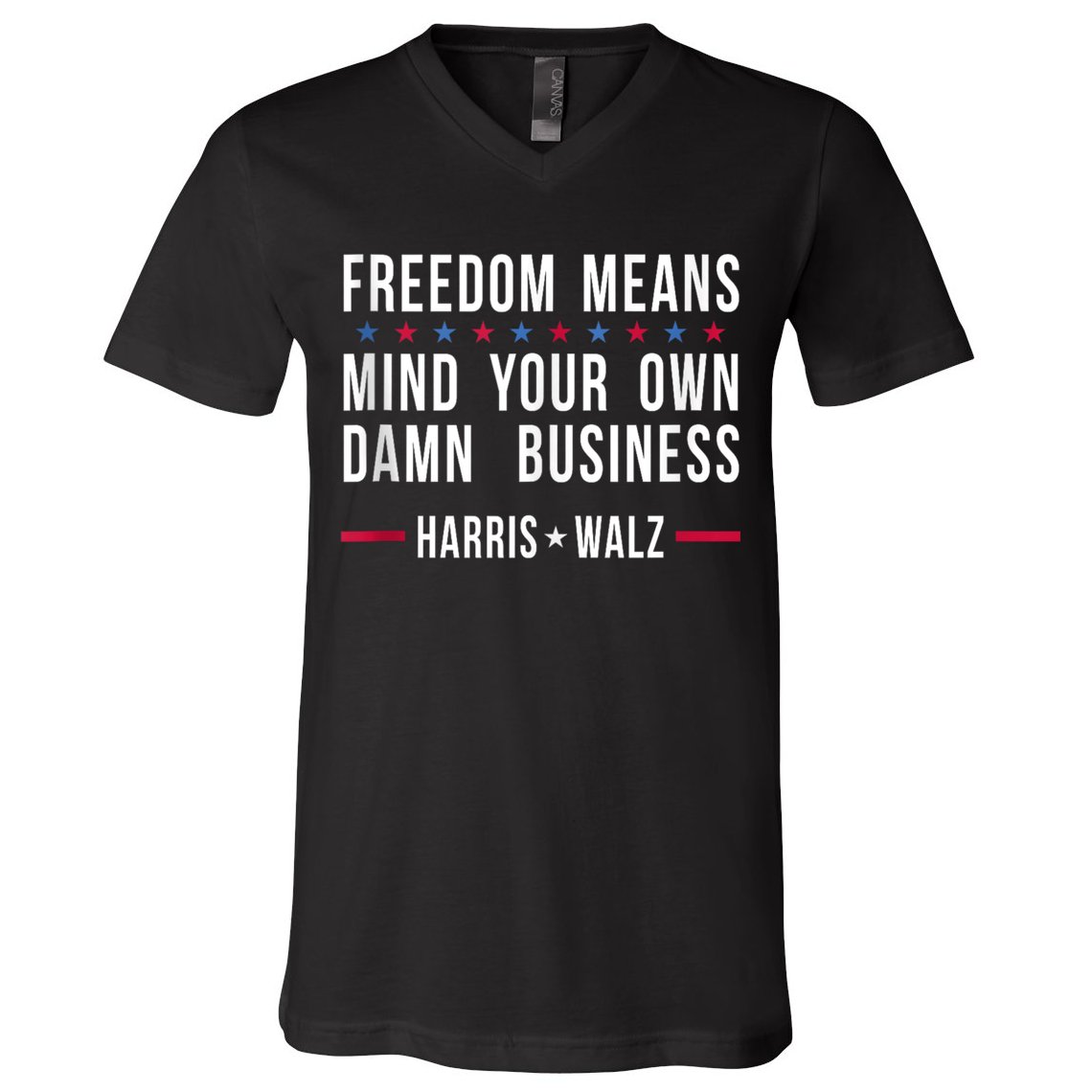 Harris Walz 2024 Mind Your Own Damn Business V-Neck T-Shirt