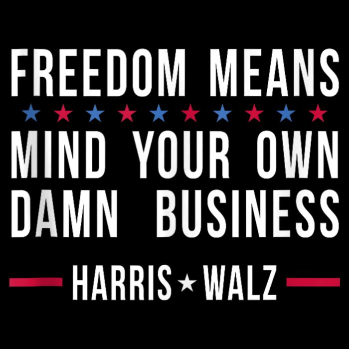Harris Walz 2024 Mind Your Own Damn Business Drawstring Bag