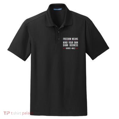 Harris Walz 2024 Mind Your Own Damn Business Dry Zone Grid Polo