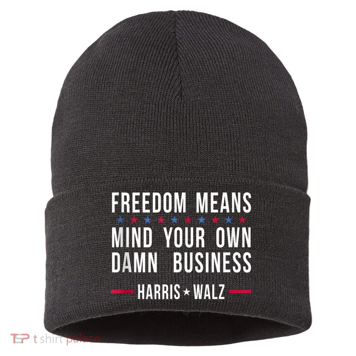 Harris Walz 2024 Mind Your Own Damn Business Sustainable Knit Beanie