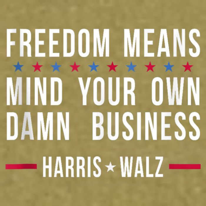 Harris Walz 2024 Mind Your Own Damn Business Garment-Dyed Women's Muscle Tee