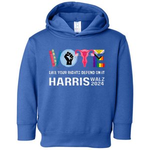 Harris Walz 24 Vote Books R.E.P.R.O.D.U.C.T.I.V.E R.I.G.H.T.S Lgbt Election Toddler Hoodie