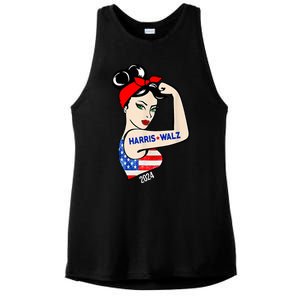 Harris Waltz 2024 Election Female Strong Ladies PosiCharge Tri-Blend Wicking Tank