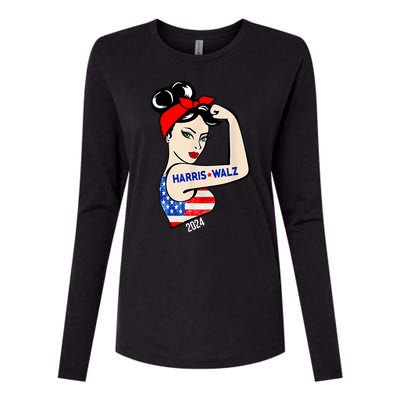 Harris Waltz 2024 Election Female Strong Womens Cotton Relaxed Long Sleeve T-Shirt