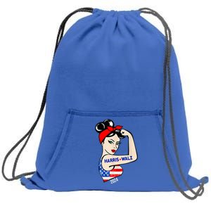 Harris Waltz 2024 Election Female Strong Sweatshirt Cinch Pack Bag