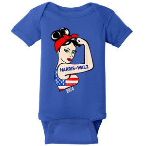 Harris Waltz 2024 Election Female Strong Baby Bodysuit