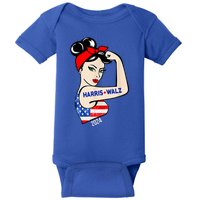 Harris Waltz 2024 Election Female Strong Baby Bodysuit