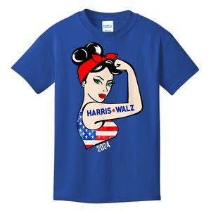 Harris Waltz 2024 Election Female Strong Kids T-Shirt