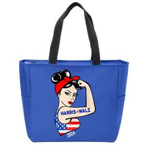 Harris Waltz 2024 Election Female Strong Zip Tote Bag