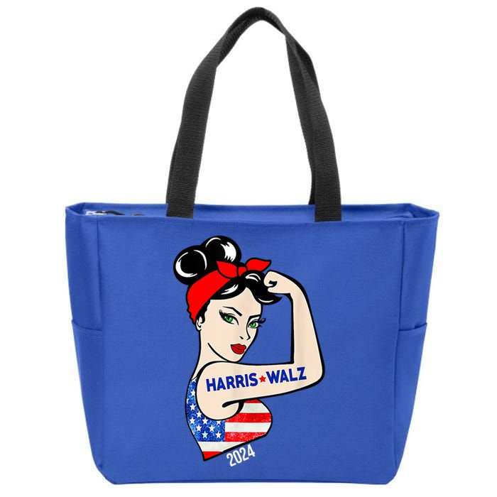 Harris Waltz 2024 Election Female Strong Zip Tote Bag