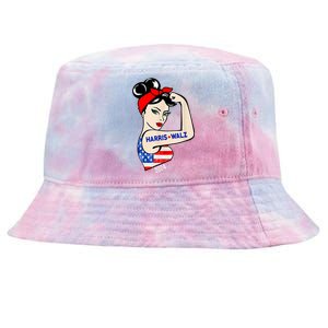 Harris Waltz 2024 Election Female Strong Tie-Dyed Bucket Hat