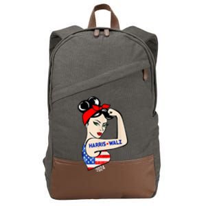 Harris Waltz 2024 Election Female Strong Cotton Canvas Backpack