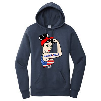 Harris Waltz 2024 Election Female Strong Women's Pullover Hoodie