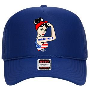 Harris Waltz 2024 Election Female Strong High Crown Mesh Back Trucker Hat