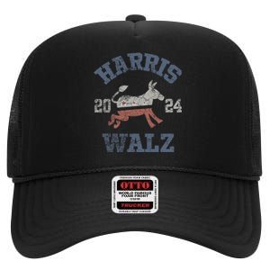 Harris Waltz 2024 Election Kamala Harris Tim Waltz 2024 Support Kamala High Crown Mesh Back Trucker Hat